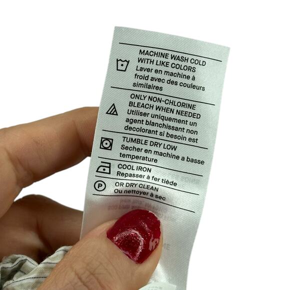 VINCE Peninsula Stripe Short Sleeve Shirt Men's Size Medium Button Down Cotton - Picture 8 of 8